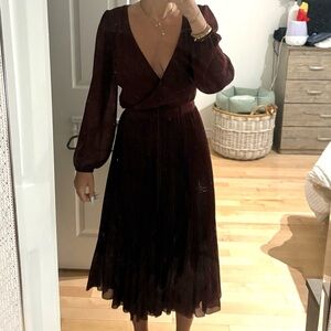 Wilfred Deep Burgundy Long Sleeve Dress